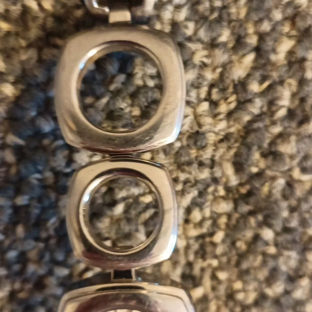 Fossil Silver ES2214 square face white dial bracelet women's watch